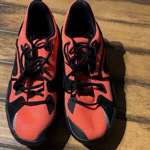 Kids Red and Black Athletic Sneakers - Youth Lightweight Trainers